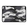 Grey And White Camouflage Print Kitchen Mat