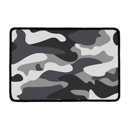 Grey And White Camouflage Print Kitchen Mat