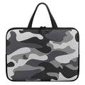 Grey And White Camouflage Print Laptop Sleeve With Handle