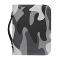 Grey And White Camouflage Print Leather Bible Cover