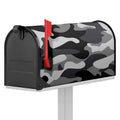 Grey And White Camouflage Print Mailbox Cover