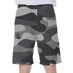 Grey And White Camouflage Print Men's Beach Shorts