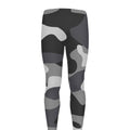 Grey And White Camouflage Print Men's Leggings
