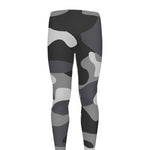 Grey And White Camouflage Print Men's leggings