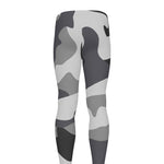 Grey And White Camouflage Print Men's leggings