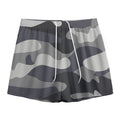 Grey And White Camouflage Print Mesh Shorts
