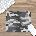 Grey And White Camouflage Print Mouse Pad