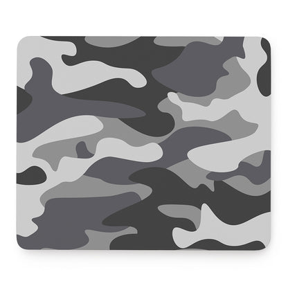 Grey And White Camouflage Print Mouse Pad