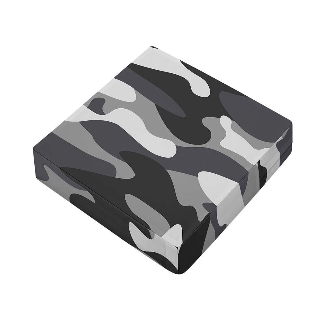 Grey And White Camouflage Print Outdoor Seat Cushion Cover