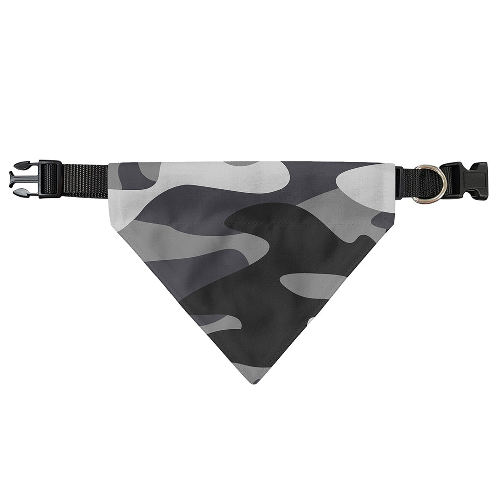 Grey And White Camouflage Print Over The Collar Dog Bandana