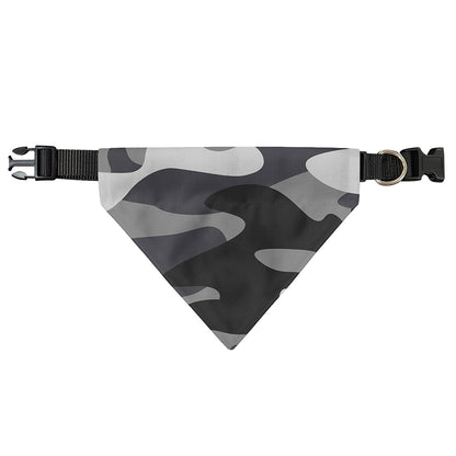 Grey And White Camouflage Print Over The Collar Dog Bandana