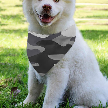 Grey And White Camouflage Print Over The Collar Dog Bandana