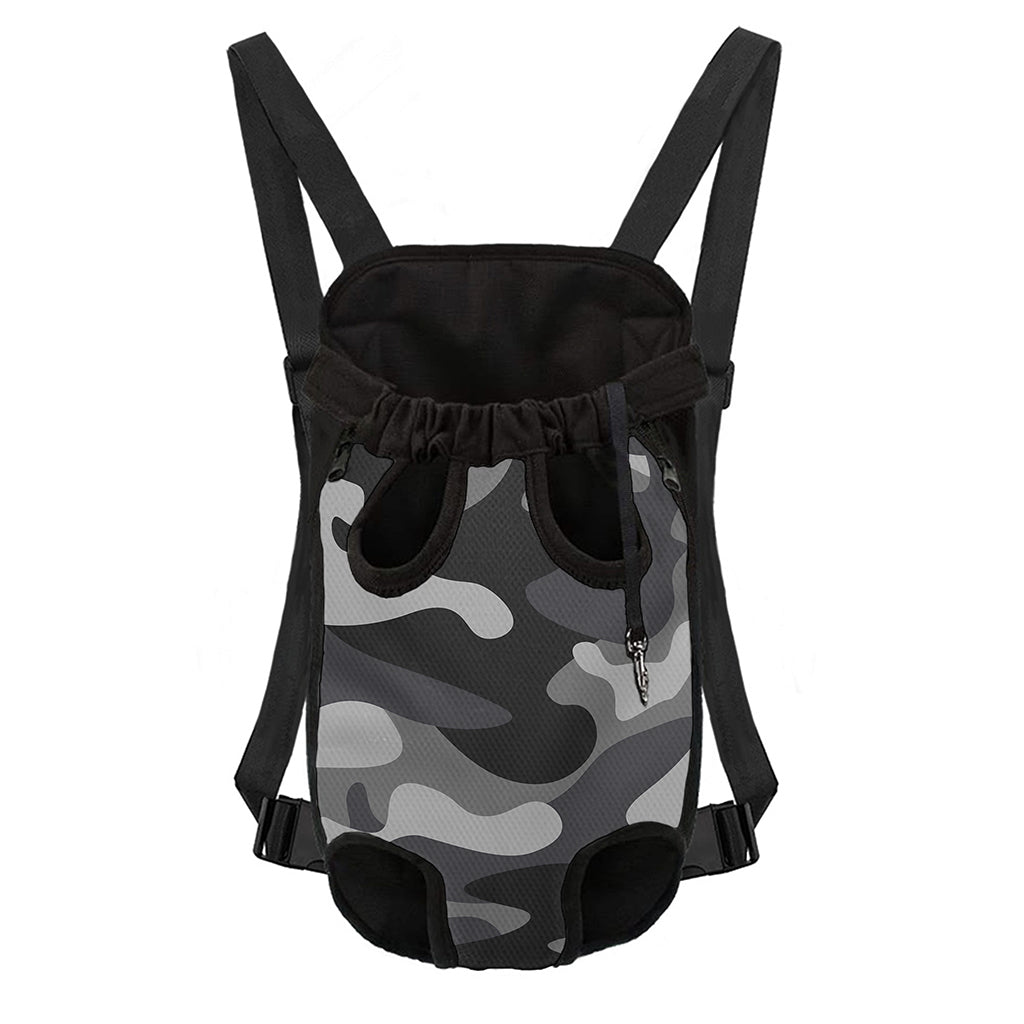 Grey And White Camouflage Print Pet Carrier Backpack