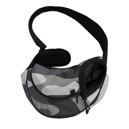 Grey And White Camouflage Print Pet Sling Carrier