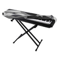 Grey And White Camouflage Print Piano Keyboard Cover