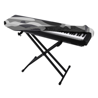 Grey And White Camouflage Print Piano Keyboard Cover