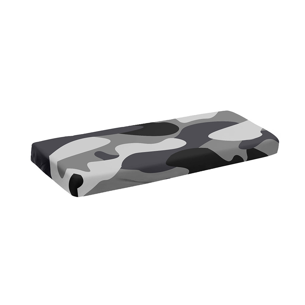 Grey And White Camouflage Print Piano Keyboard Cover
