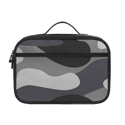 Grey And White Camouflage Print Portable Lunch Bag