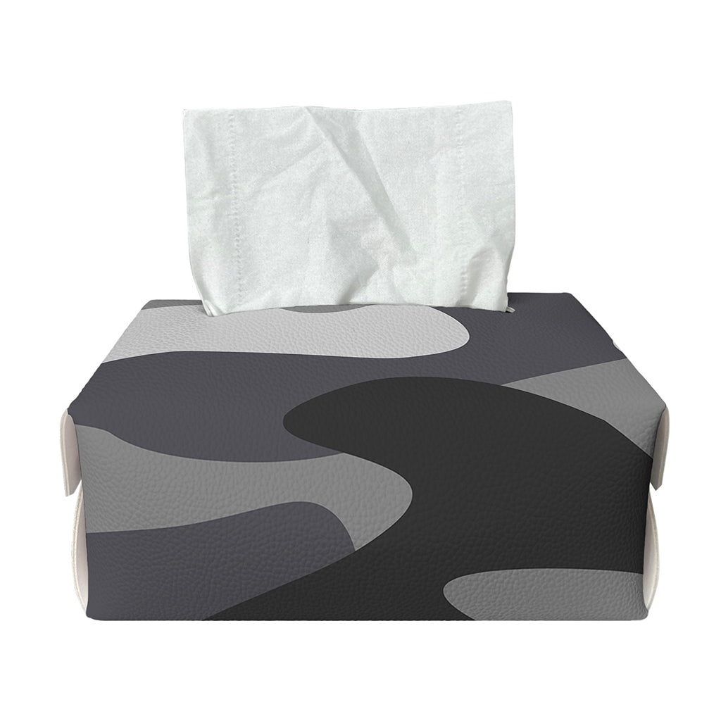 Grey And White Camouflage Print Rectangle Tissue Box Cover