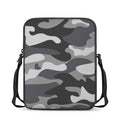Grey And White Camouflage Print Rectangular Crossbody Bag