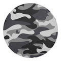 Grey And White Camouflage Print Round Blanket
