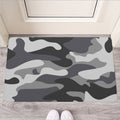 Grey And White Camouflage Print Rubber Doormat