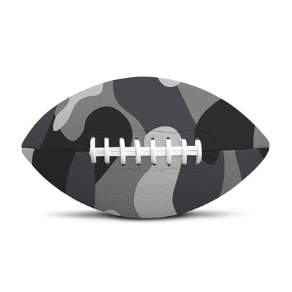 Grey And White Camouflage Print Rugby Ball