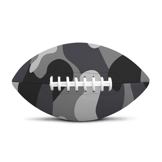 Grey And White Camouflage Print Rugby Ball