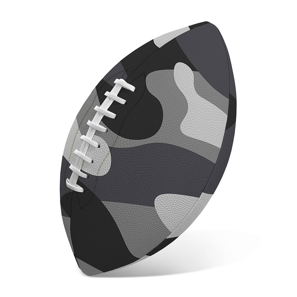 Grey And White Camouflage Print Rugby Ball