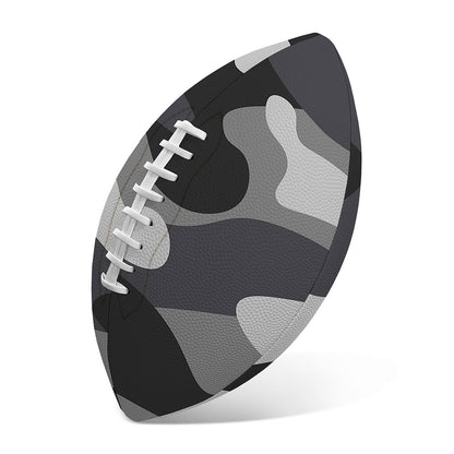 Grey And White Camouflage Print Rugby Ball