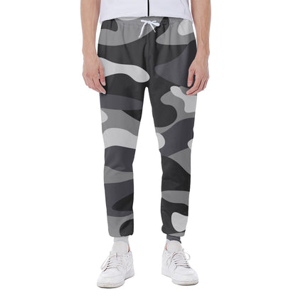 Grey And White Camouflage Print Scuba Joggers