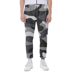 Grey And White Camouflage Print Scuba Joggers