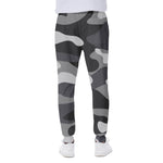 Grey And White Camouflage Print Scuba Joggers