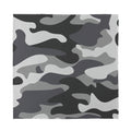 Grey And White Camouflage Print Silk Bandana