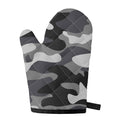 Grey And White Camouflage Print Single Oven Mitt