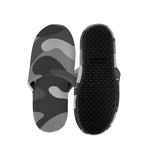 Grey And White Camouflage Print Slippers