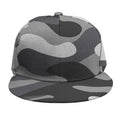 Grey And White Camouflage Print Snapback Cap