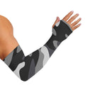 Grey And White Camouflage Print Sun Protection Arm Sleeves