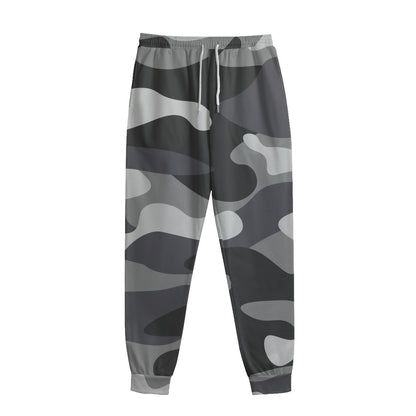 Grey And White Camouflage Print Sweatpants