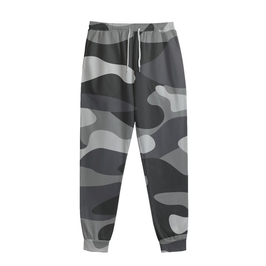 Grey And White Camouflage Print Sweatpants