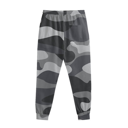 Grey And White Camouflage Print Sweatpants