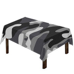 Grey And White Camouflage Print Tablecloth