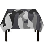 Grey And White Camouflage Print Tablecloth