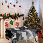 Grey And White Camouflage Print Tablecloth