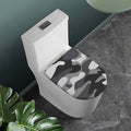 Grey And White Camouflage Print Toilet Lid Cover