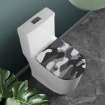 Grey And White Camouflage Print Toilet Lid Cover