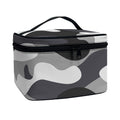 Grey And White Camouflage Print Travel Makeup Bag