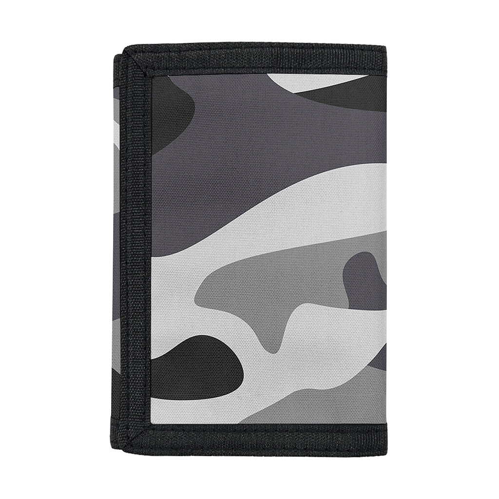 Grey And White Camouflage Print Trifold Wallet