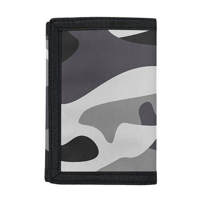 Grey And White Camouflage Print Trifold Wallet