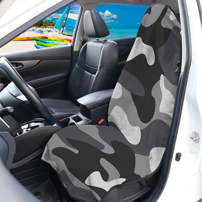 Grey And White Camouflage Print Waterproof Car Seat Cover